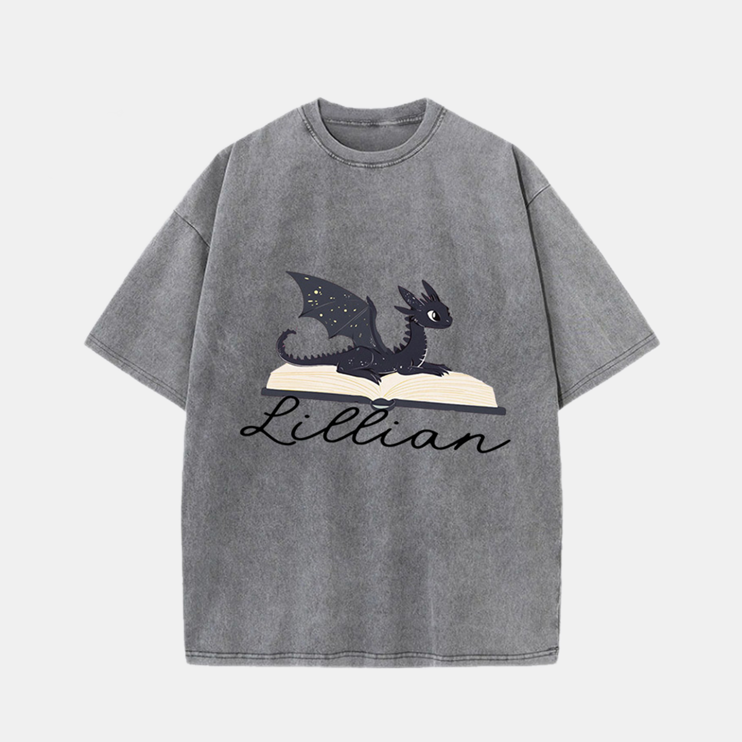 Personalized Dragon Book Washed T-Shirts Fantasy Shirt Bookworm Shirt Bookish Shirt Book Club Shirt Book Lover