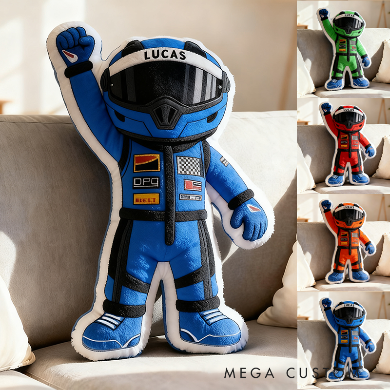 Personalized Winning Racer Throw Pillow Custom Name Design Cushion Gift for Racers and Racing Lovers