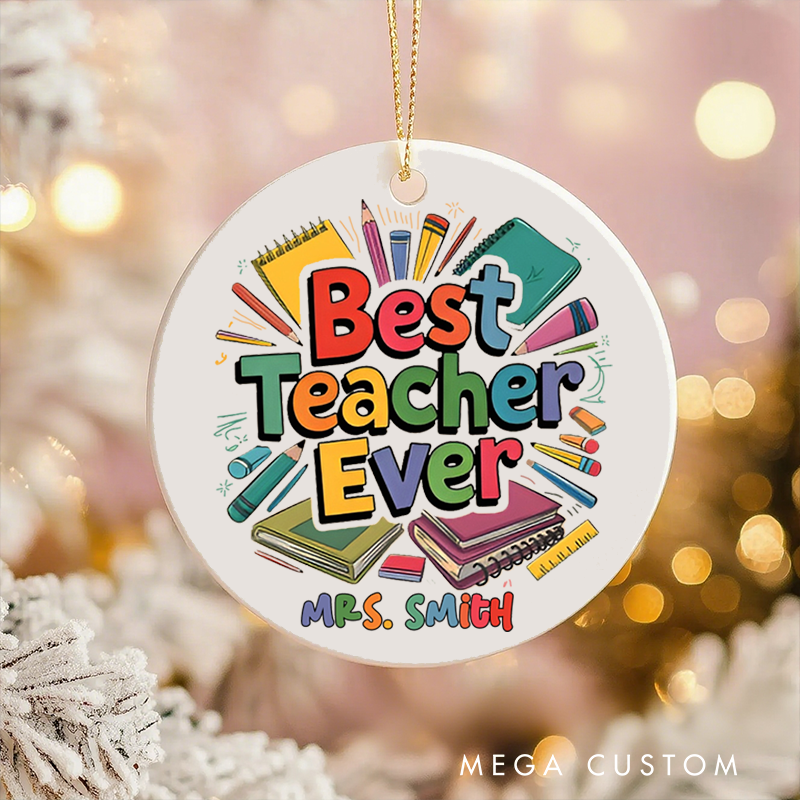 Personalized Teacher Christmas Ornament Best Teacher Appreciation Ornament Gift