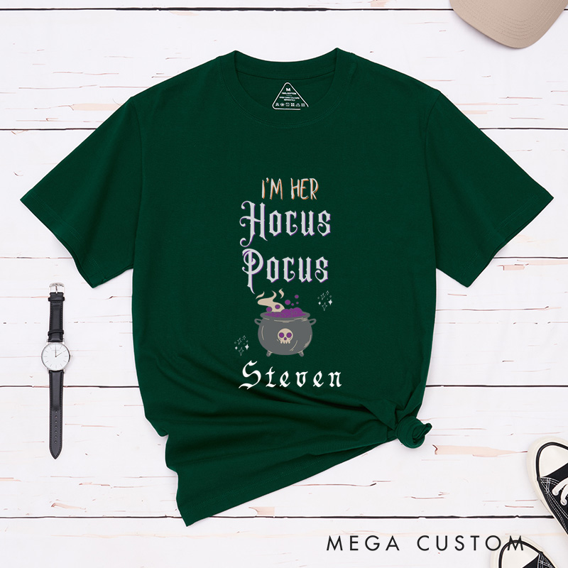 Personalized I'm His Wiched Witch and I'm Her Hocub Pocub Couple Matching T-Shirt Halloween Shirt For Him and Her