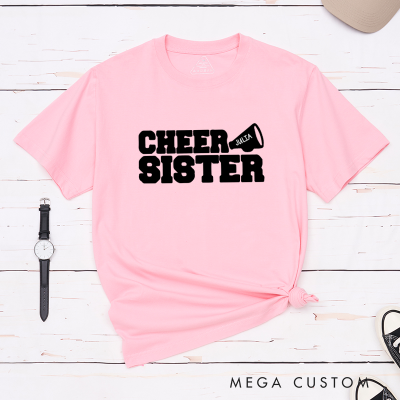 Personalized Cheer Sister T-Shirt with Custom Name