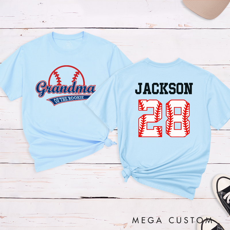Personalized Baseball Name and Number T-Shirt for Grandma