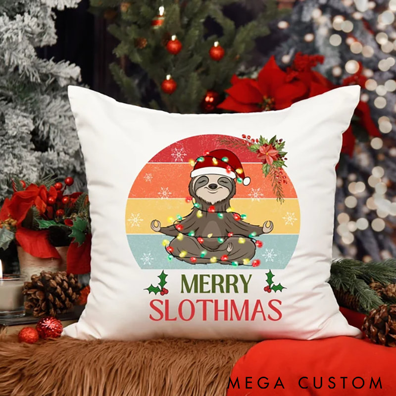 Personalized Sloth Yoga Pillow Funny Yoga Pillow Cozy Holiday Decor for Yoga Lovers Funny and Relaxing Gift Idea