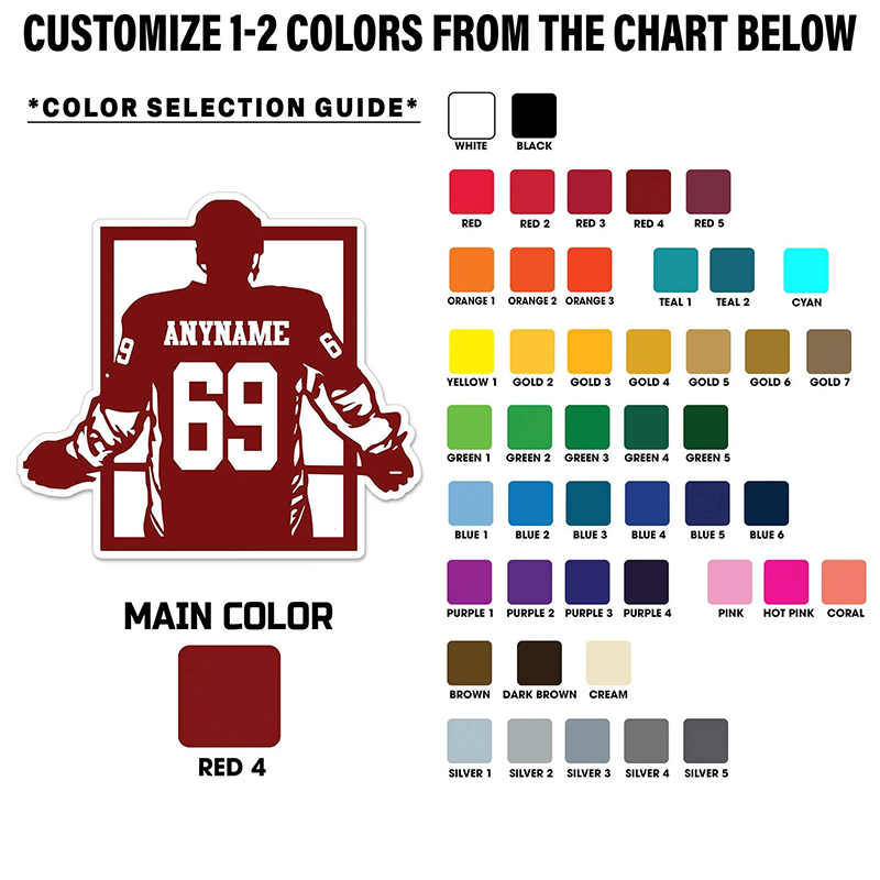 Personalized Hockey Player Silhouette Sticker with Custom Name and Number 