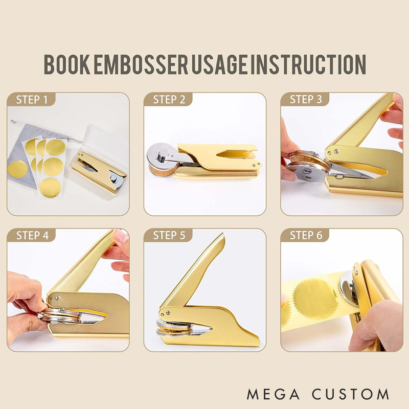 Personalized Wedding Book Embosser Stamp with Initial and Name Wedding Gift for Couples Newlyweds