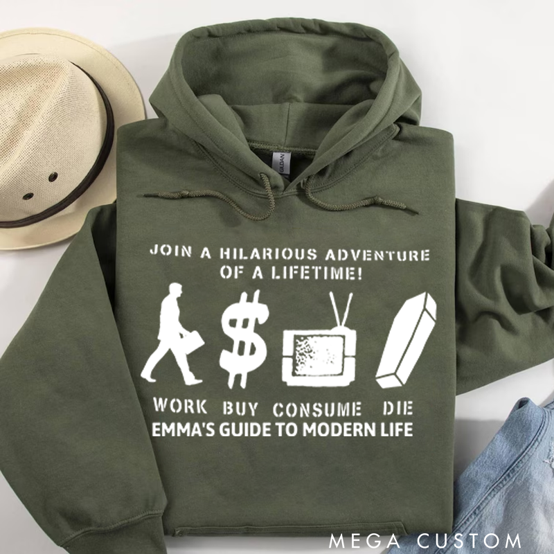 Personalized Classic Hoodies Adventure of a Lifetime Street Art Punk Hoodie