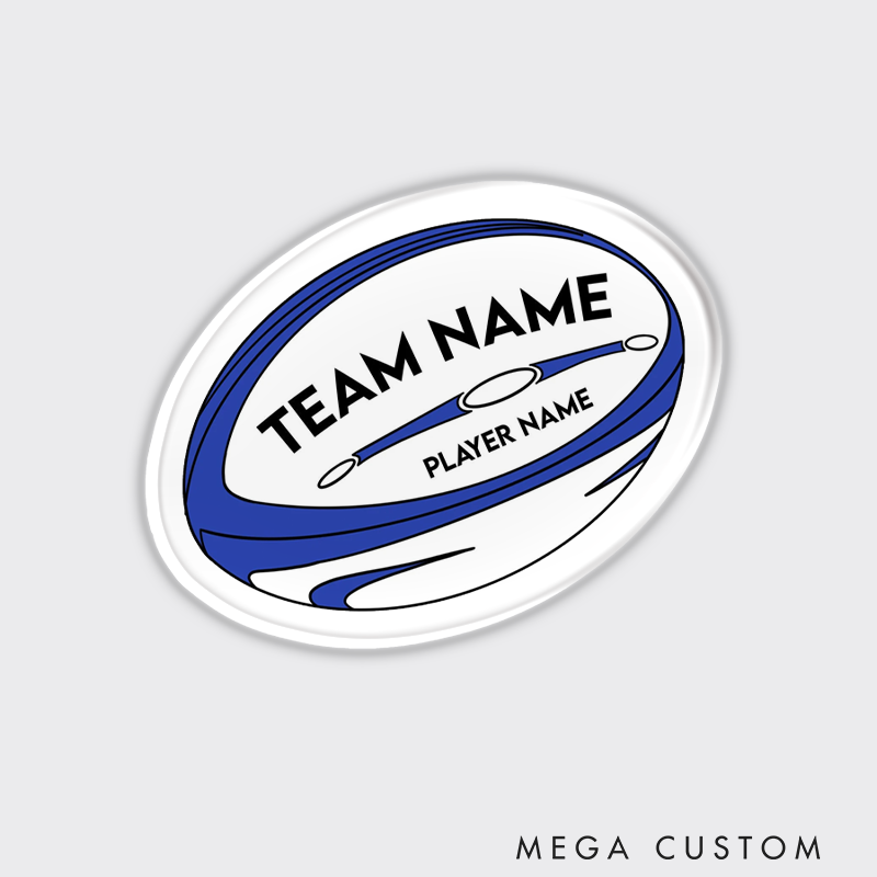 Personalized Rugby Team Fridge Magnets with Custom Team Name and Player Name for Laptop Water Bottle Gifts