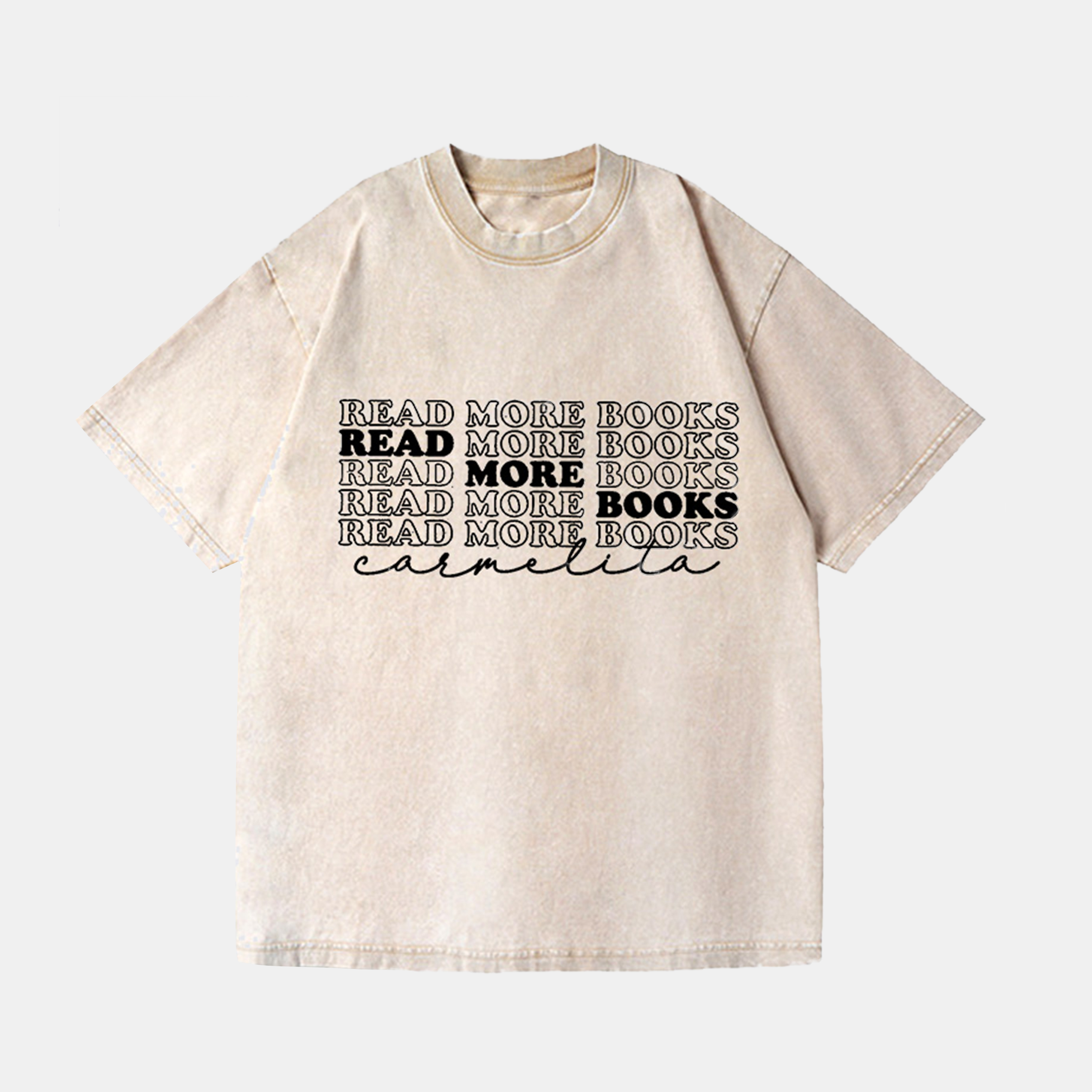 Personalized Read More Books Washed T-Shirts Reading Shirt Library T-Shirt