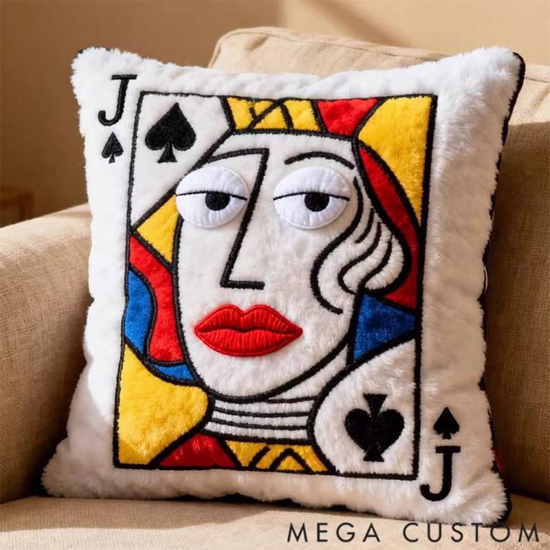 Personalized Funny Play Card Pillow with Name Christmas Gifts for Family