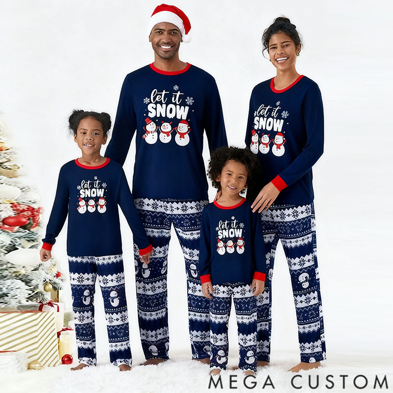 Personalized Christmas Family Pajamas Set Snowman Sets for Family