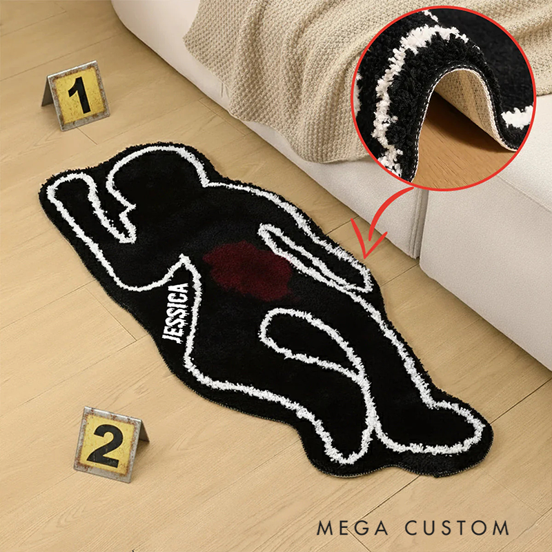 Personalized Policeman True Crime Era Rug Custom Name Rugs Policeman Funny Gifts