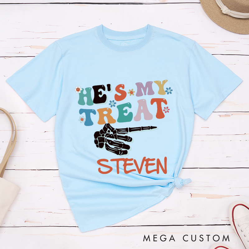 Personalized Couple Halloween Matching T-Shirt Trick or Treat Halloween T-Shirt