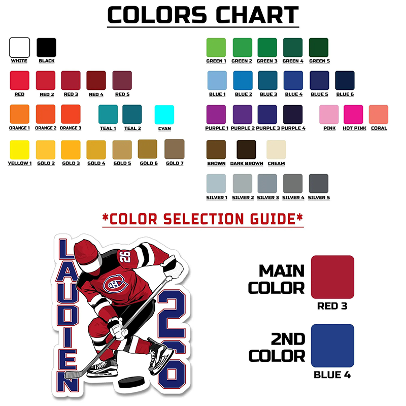 Personalized Hockey Sticker with Custom Text and Action-Packed Design