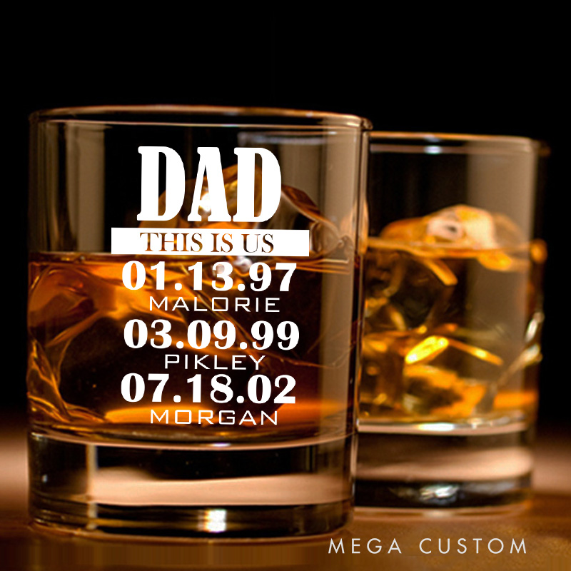Personalized Dad This Is Us Whiskey Tumblers Engraved Whiskey Glass Housewarming Gift New Homeowner Gift Bourbon Glass Moving House Gift New Home Gift