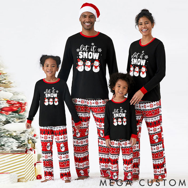Personalized Christmas Family Pajamas Set Snowman Sets for Family