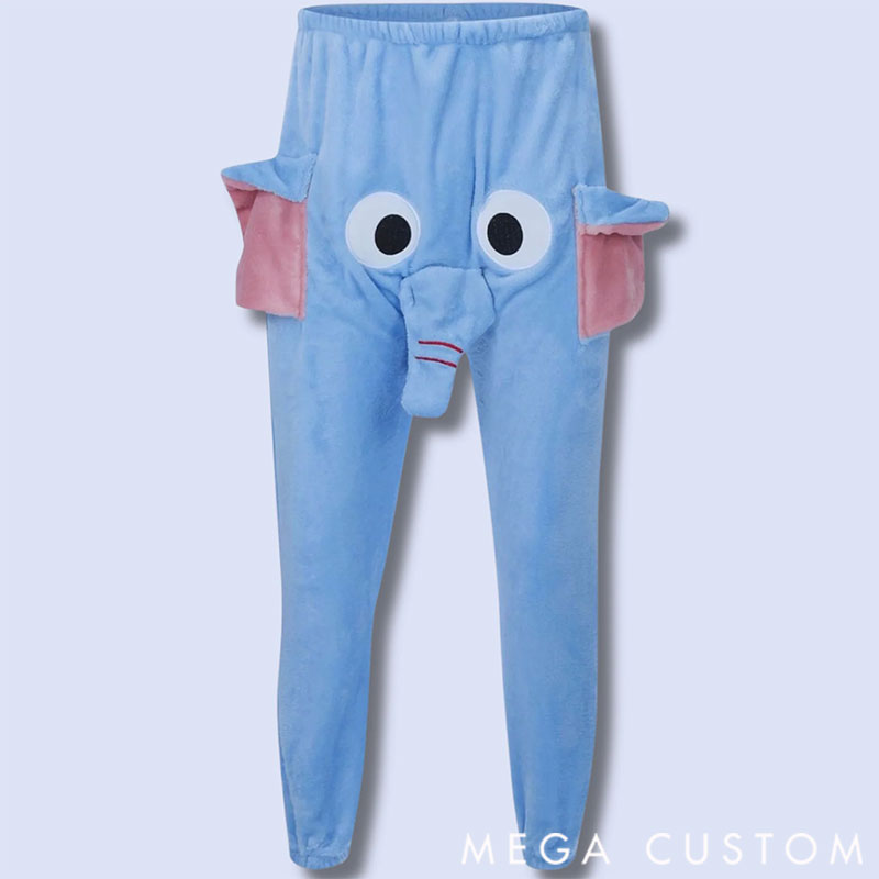 Personalized Quirky and Fun Elephant Pajamas Pants with Customized Names Gift for the whole Family.