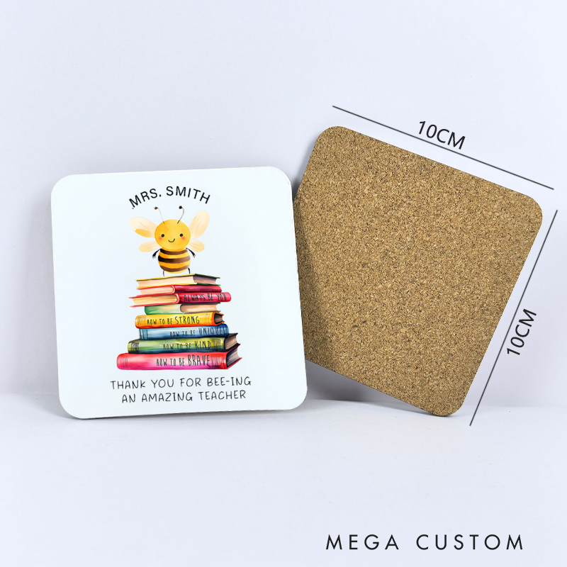 Personalized Coasters for Thank You for Being an Amazing Teacher Appreciation Gift for Teachers