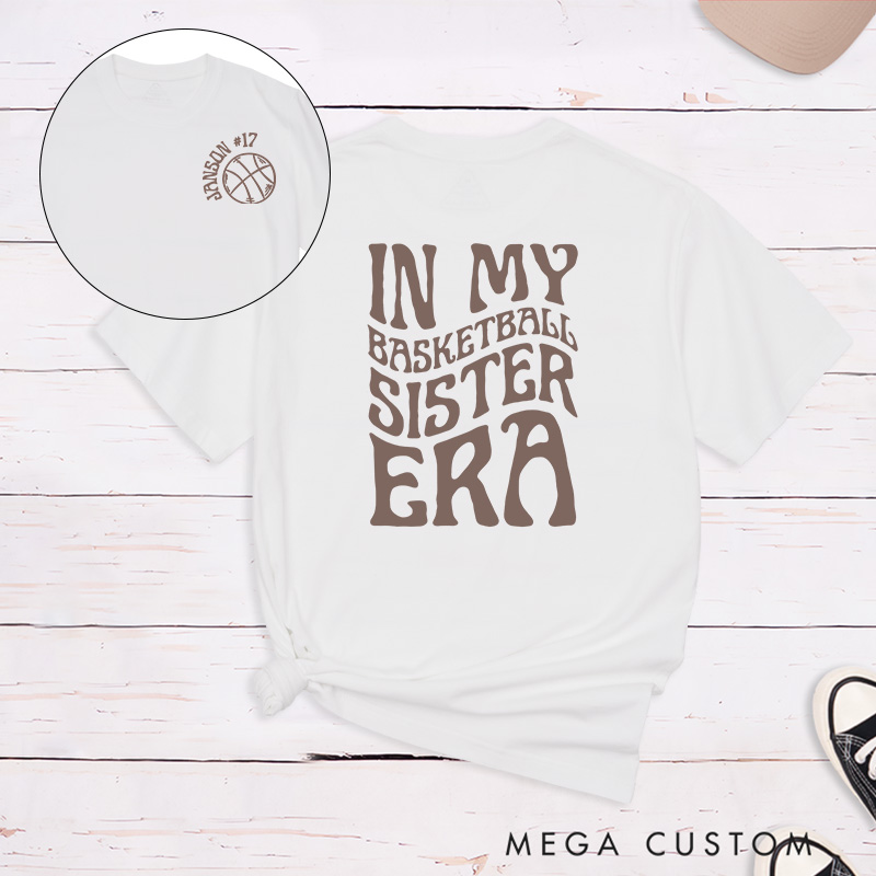 Personalized Oversized Basketball T-Shirt Design Featuring Custom Name Player Number Minimal Front Graphic Bold Back Text