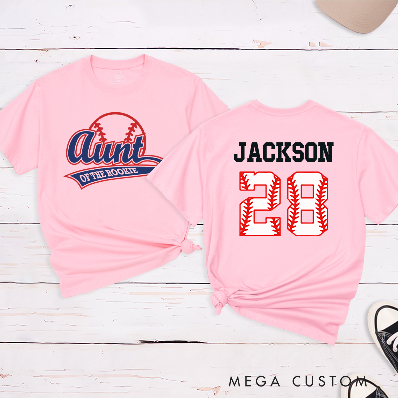 Personalized Baseball Name and Number T-Shirt for Aunt