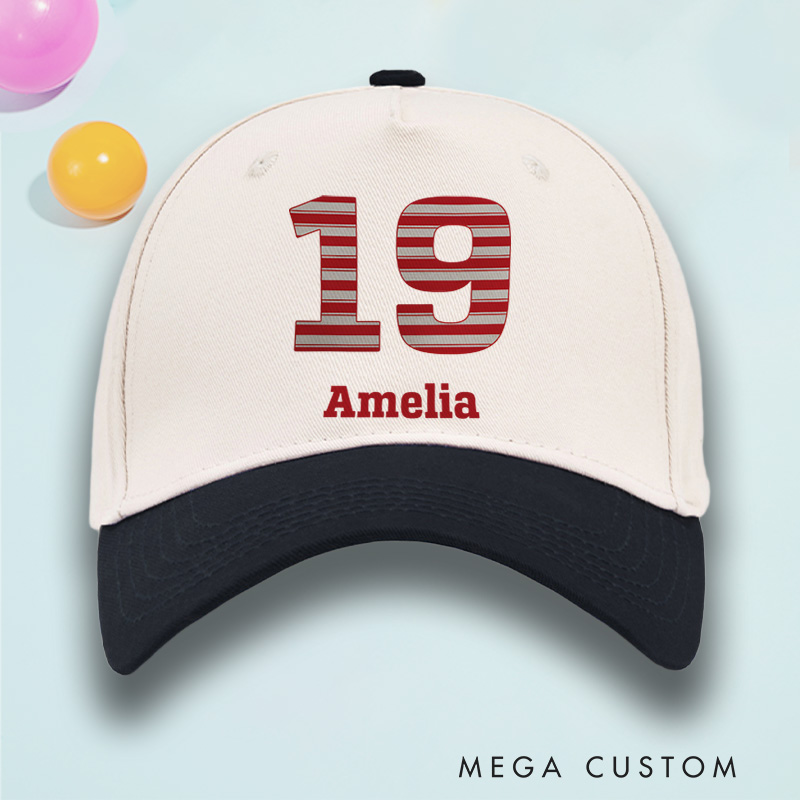 Personalized Baseball Cap with Custom Name and Number Design