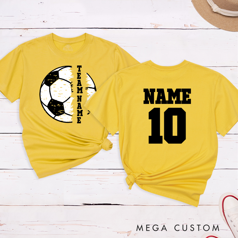 Personalized Soccer Team T-Shirt with Custom Name and Number