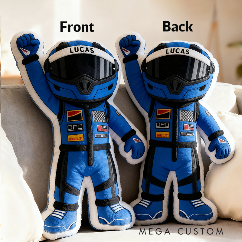 Personalized Winning Racer Throw Pillow Custom Name Design Cushion Gift for Racers and Racing Lovers