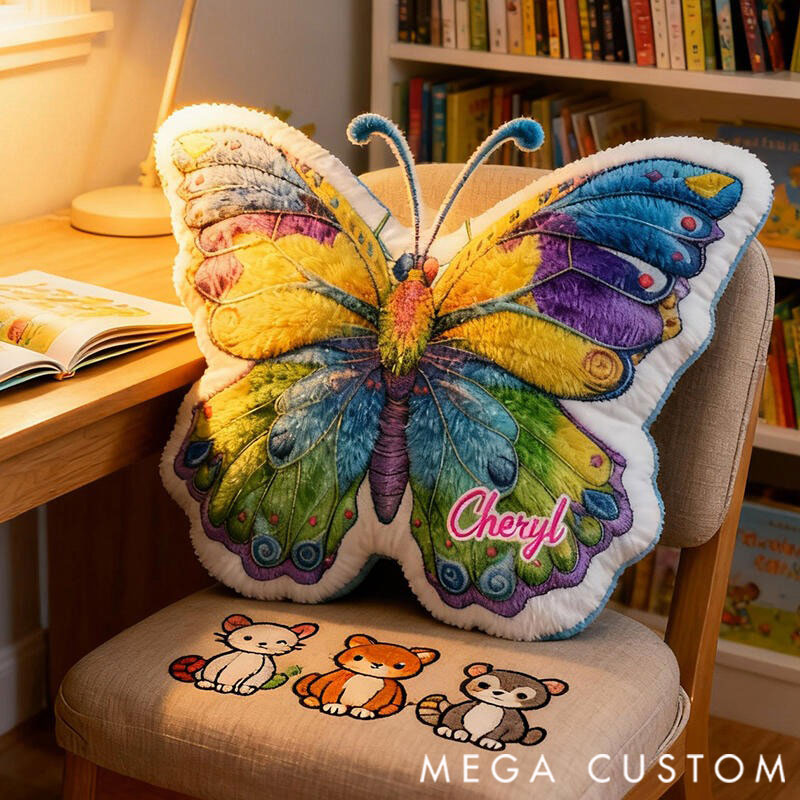 Personalized Graphic 3D Print Pillows Pillow, Custom Butterfly Pillow with Name for Family