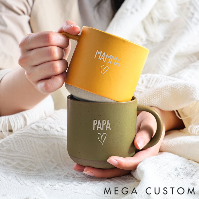 Personalized Custom Pottery Coffee Mug for Mom/Dad