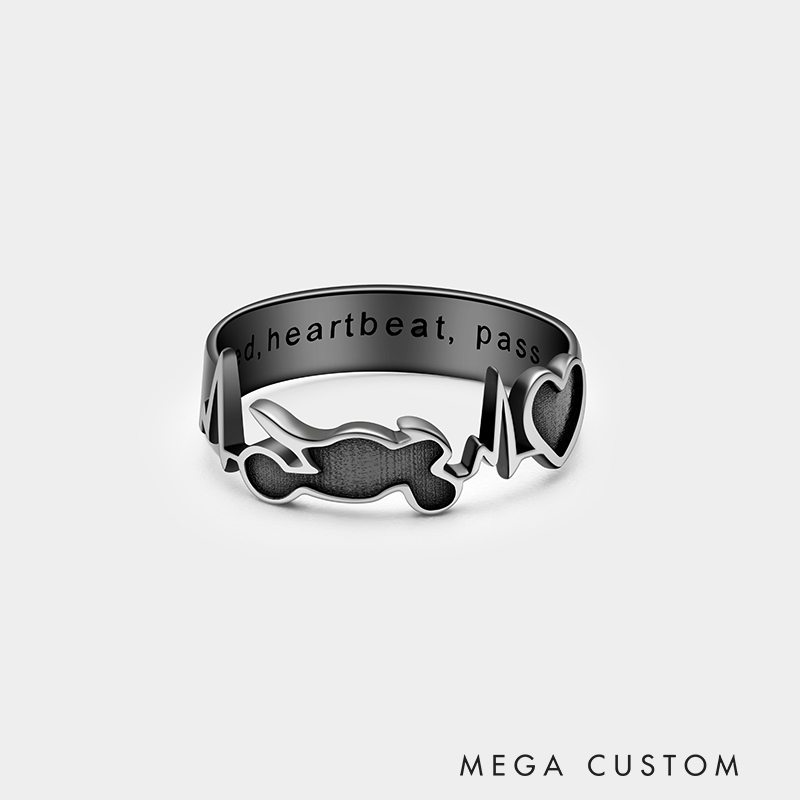 Personalized Custom Engraved Motorcycle Chain Ring 925 Sterling Silver Personalized Inside Text Biker Jewelry Gift for Him 925 Sterling Silver 