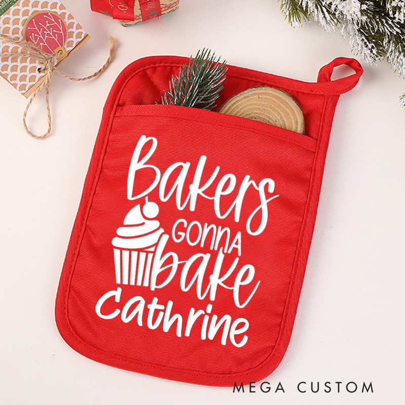 Personalized Bakers Gonna Bake Pot Holders Custom Cake Potholder with Name Gift Baking Lovers Gift Baker Gift