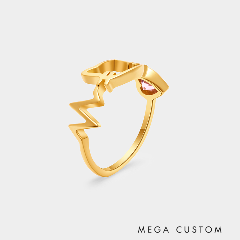 Personalized Cat-Themed Sterling Silver Ring – Custom Name and Birthstone Open Design Jewelry 925 Sterling Silver Gifts for Her