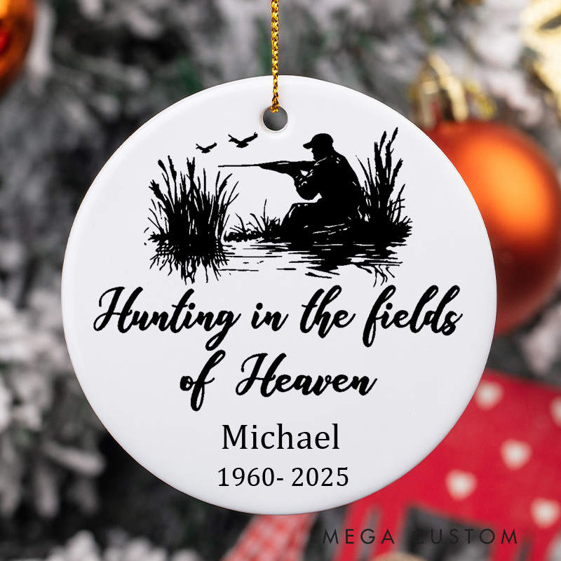 Personalized Duck Hunting Memorial Ornament Duck Hunting Christmas Ornament Bird Hunting in Heaven Sympathy Gift for Loss of Dad Grandpa Loved One