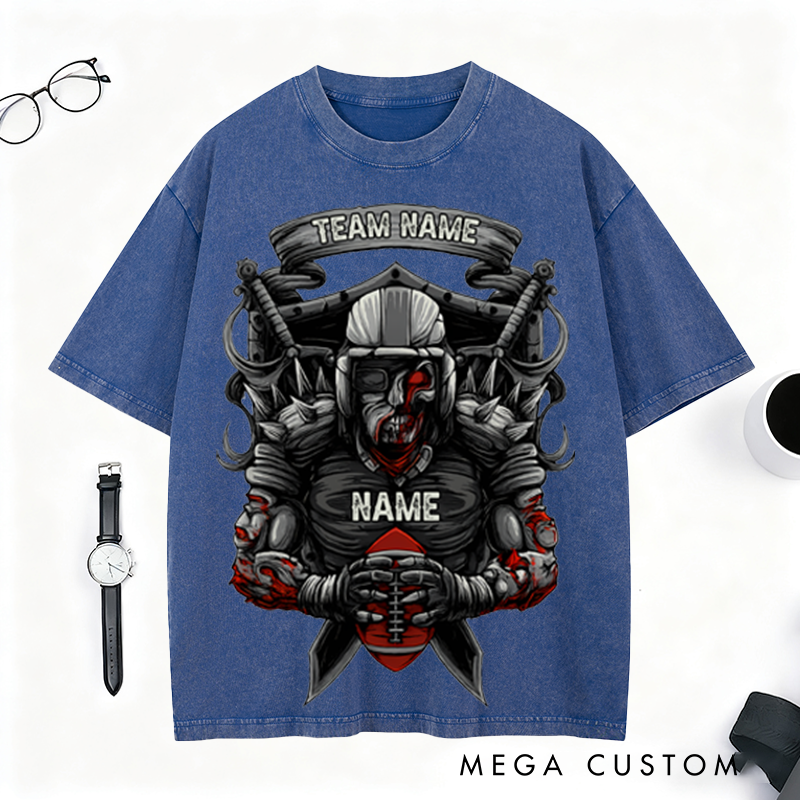 Personalized Football Warrior T-Shirt Showcase Your Team and Name with Epic Style