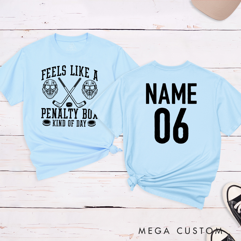 Personalized "Penalty Box Kind of Day" T-Shirt with Custom Name and Number
