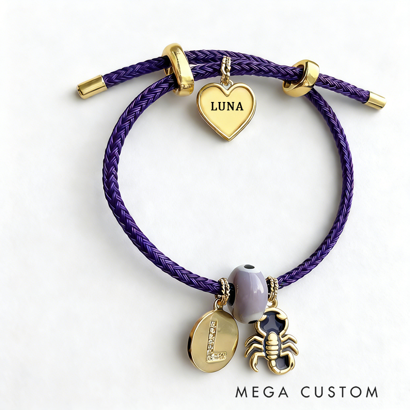 Personalized Zodiac Initials Couple Bracelet Engraved Constellation Charm Gift for Lovers Romantic Connection