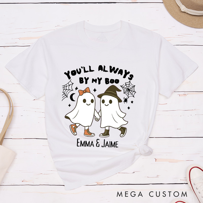 Personalized Ghost Couple Matching Halloween T-Shirt Cute Halloween Shirt For Husband and Wife