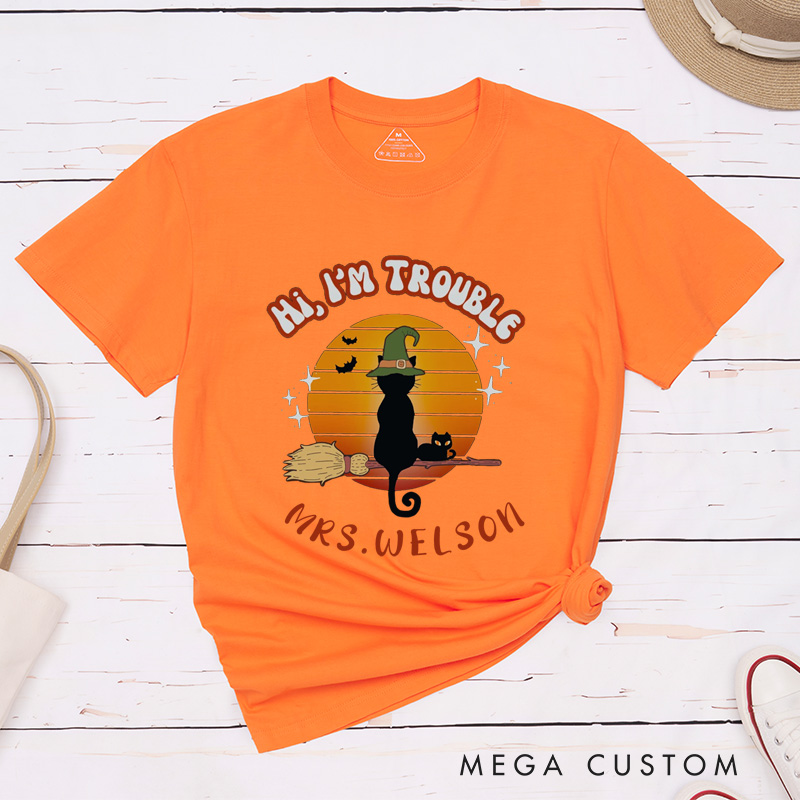 Personalized Where I Go Trouble Follows Retro Couple Halloween Matching Shirt 