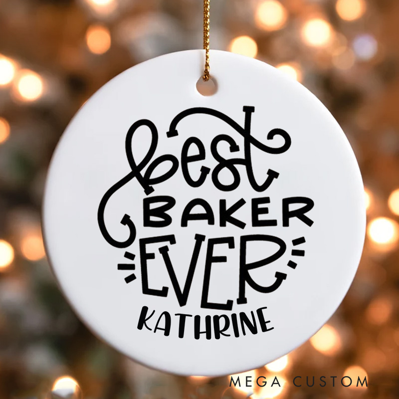Personalized Best Baker Ever Christmas Ornament Ornament with Name Xmas Tree Decoration for Baker 2025 Christmas Gift Baking Lover Gift