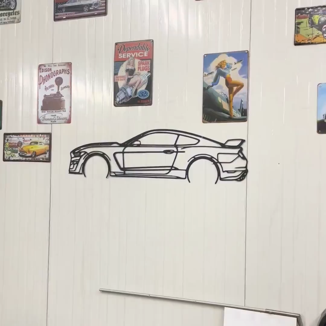 Personalized Car Gifts Custom Car Metal Wall Art Angle View Garage Sign Custom Vehicle Outline Decor for Car Lovers