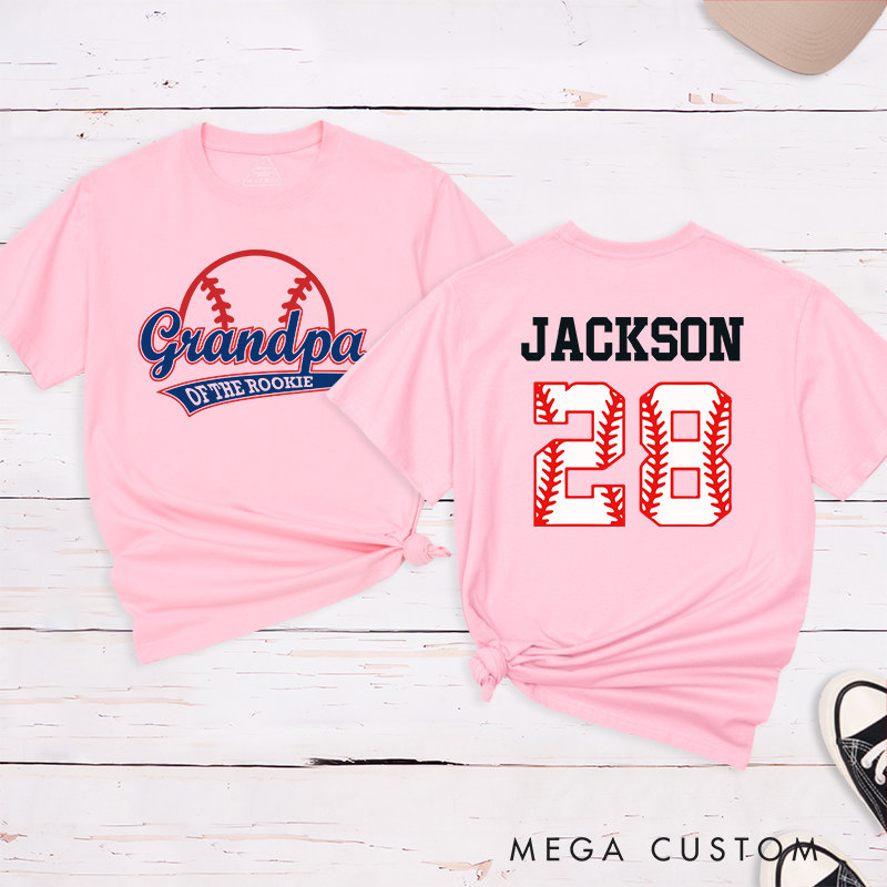 Personalized Baseball Name and Number T-Shirt for Grandpa