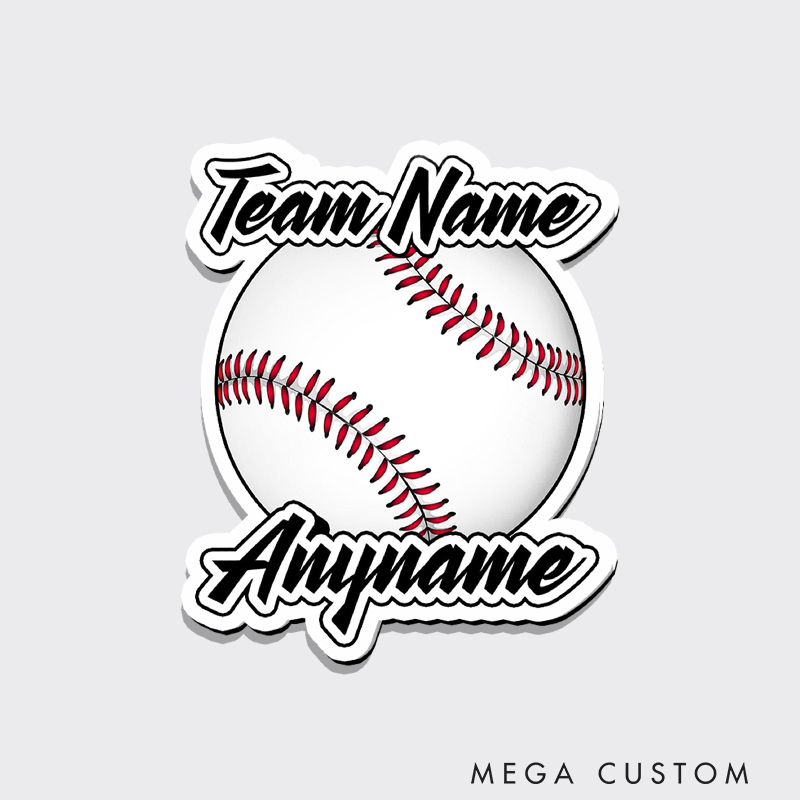 Personalized Athletic Fridge Magnet with Classic Ball Design and Custom Text