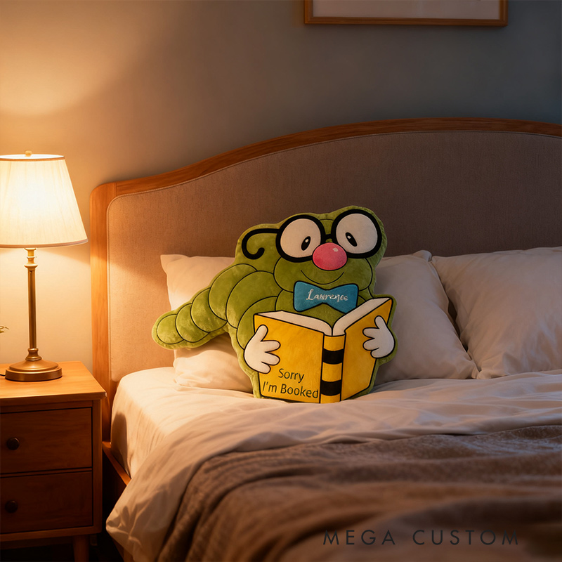 Personalized Funny Pillow Christmas Graphic 3D Print Bookworm I‘m Booked Custom Name Gift for Reading Lovers