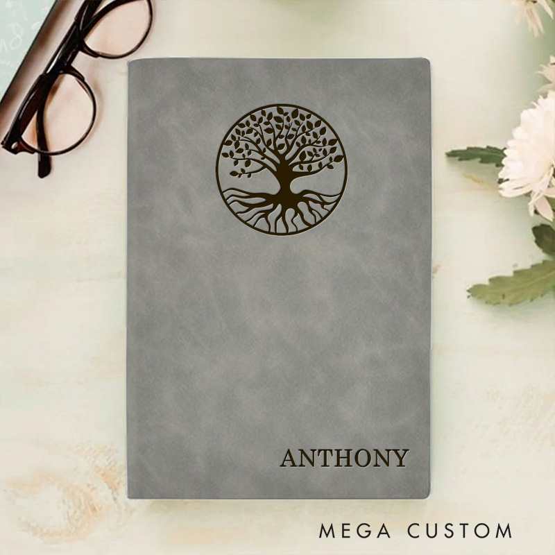 Personalized Life Tree Prayer Journal Leather A5 Notebook with Name Leather Priest Religious Journal Priest Gift for Catholic Christian Gift Men Women