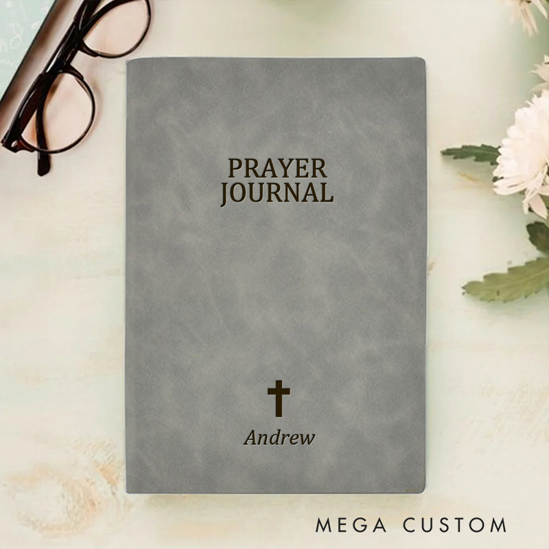 Personalized Prayer Journal Leather A5 Notebook with Name Faith Journal Birthday Christmas Gift Graduation Gift for Christians