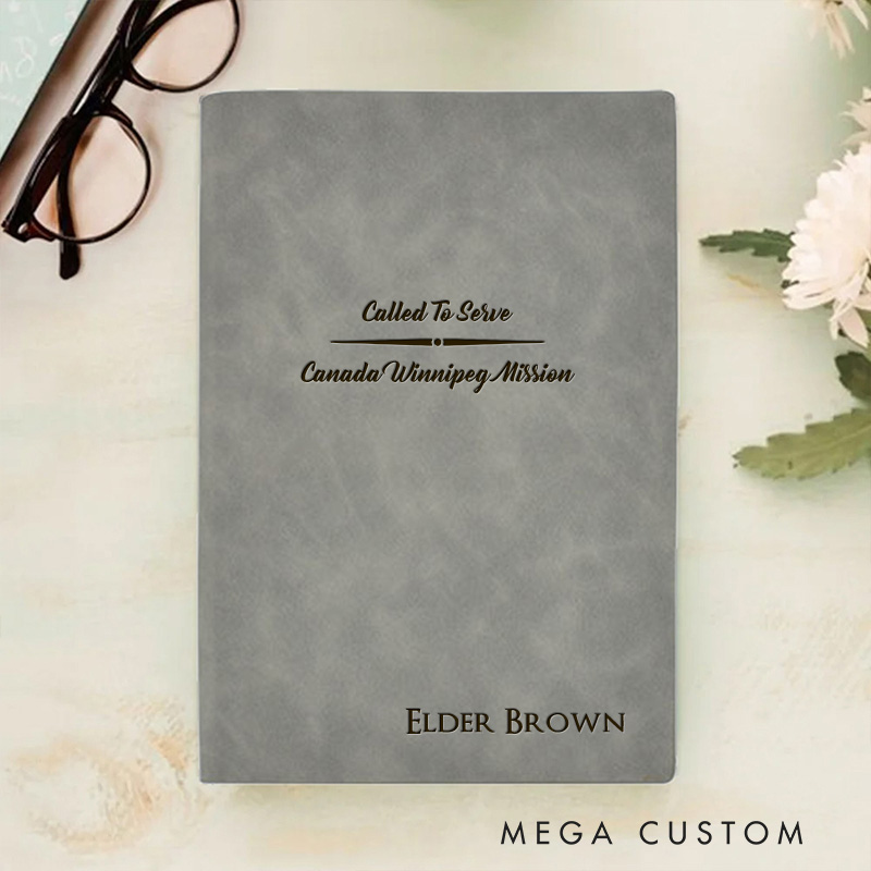 Personalized Called to Serve Prayer Journal Leather A5 Notebook with Name Missionary Travel Journal for Men Women Christian Baptism Missionary Gift
