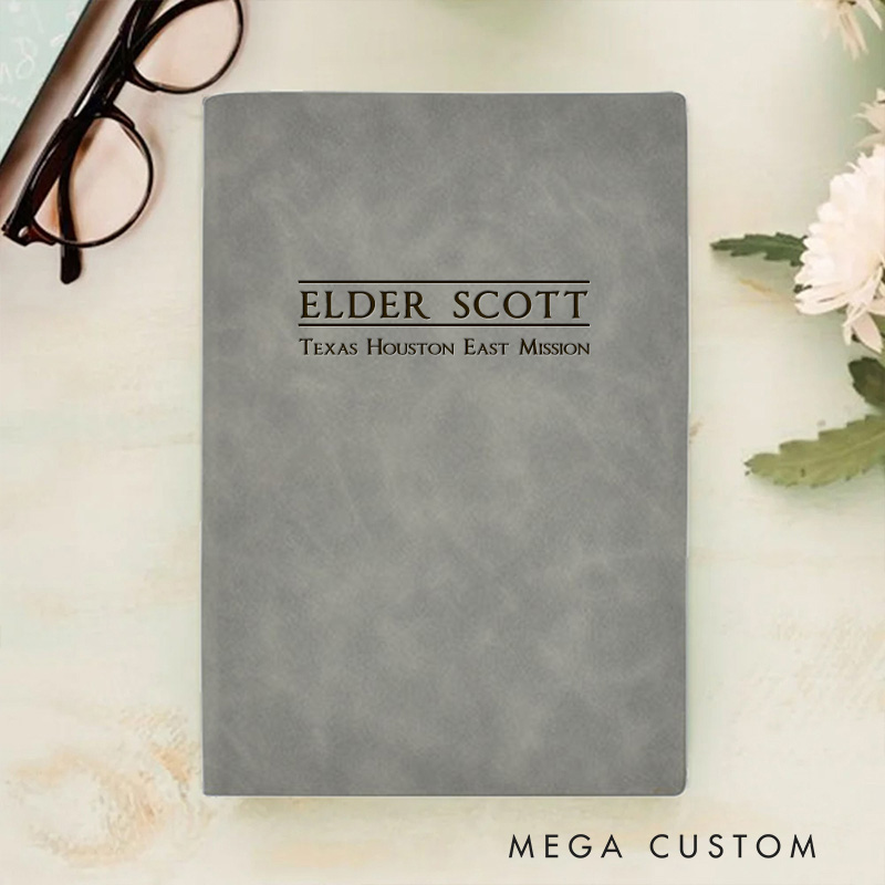 Personalized Name and Mission Location Prayer Journal Leather A5 Notebook Missionary Travel Journal for Men Women Christian Baptism Missionary Gift