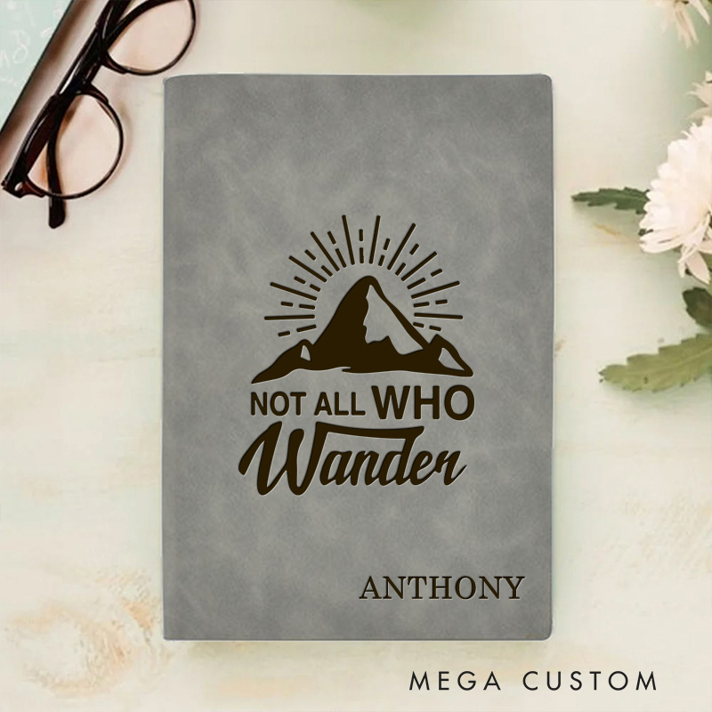 Personalized Not All Who Wander Prayer Journal Leather A5 Notebook with Name Leather Priest Religious Journal Priest Gift for Catholic Christian Gifts