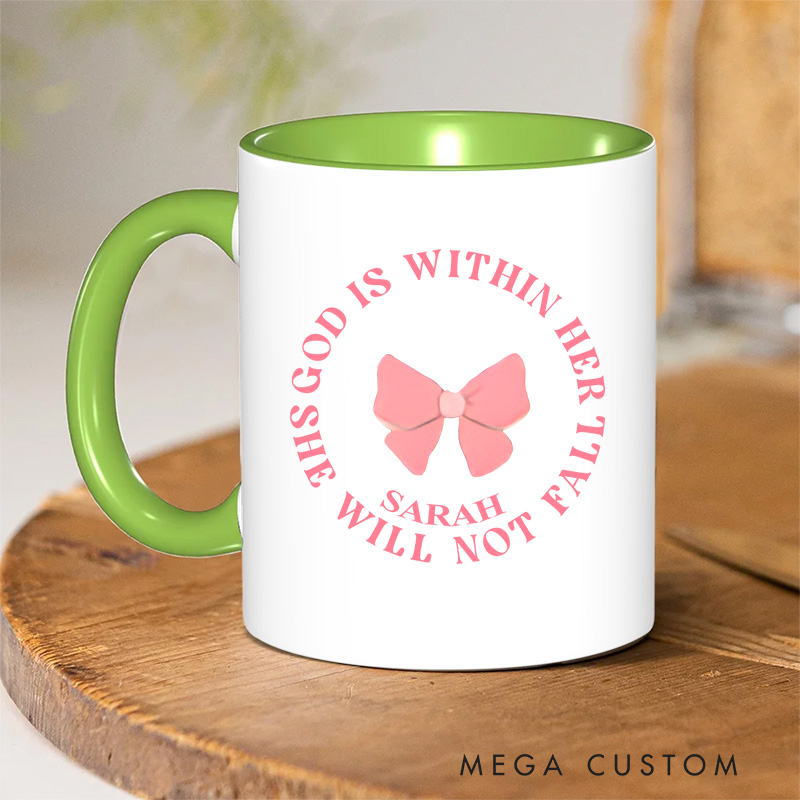 Personalized God Says I Am Bible Verse Inner Color Ceramic Mug with Name Birthday Religious Inspirational Gift for Christian