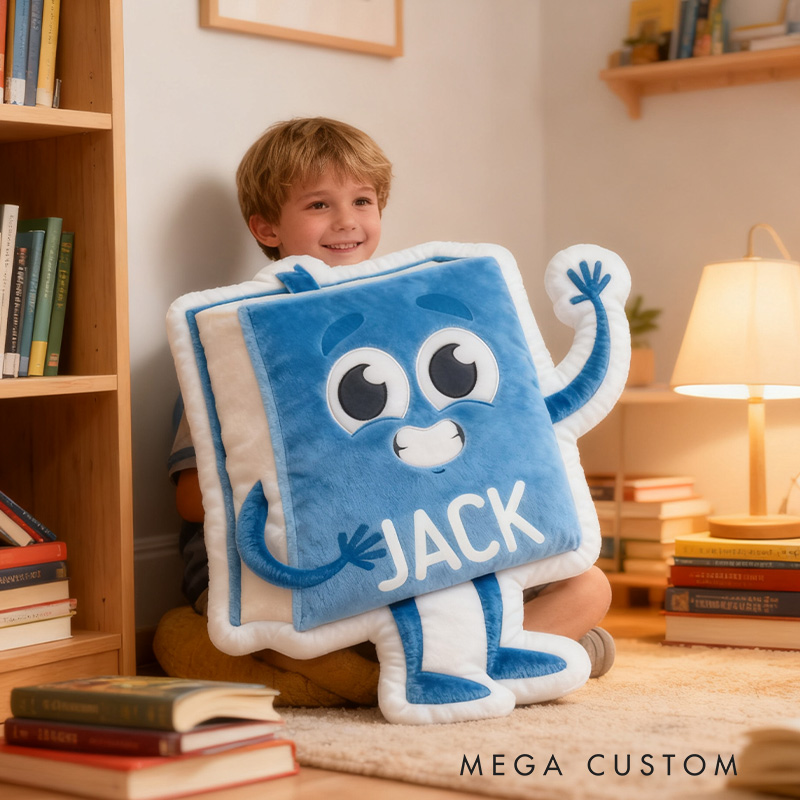 Personalized Cute Books Pillow Graphic 3D Print Custom Name Gift for Reading Lovers