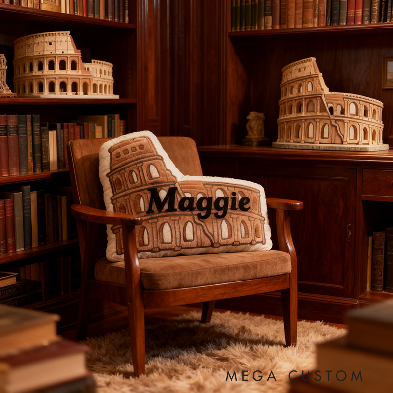 Personalized Funny Pillow Christmas Graphic 3D Print Colosseum Travel Destination Souvenirs Gift for Travel Lovers